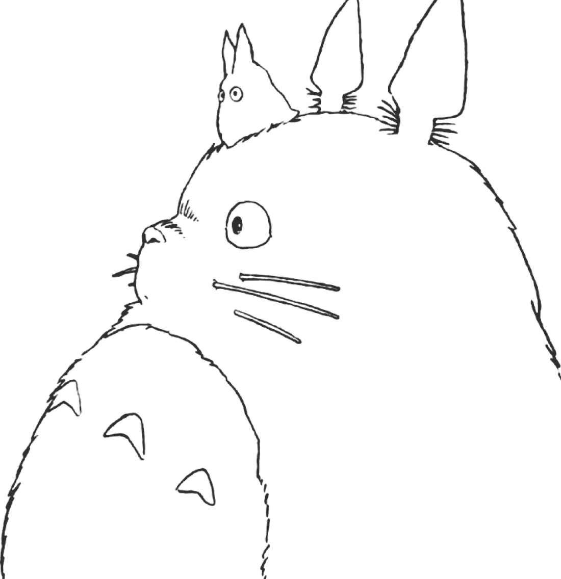 Ilustrasi garis Totoro — Studio Ghibli